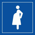 LOT DE 2 - PICTOGRAMME - ACCÈS PRIORITÉ FEMMES ENCEINTES - ISO 7001 250 X 250 MM PVC 2 MM BLEU
