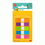 MARQUE-PAGES ÉTROIT REPOSITIONNABLE PLASTIQUE COULEURS ASSORTIES POST-IT - DISTRIBUTEUR DE 20 FEUILLES