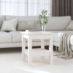 TABLE BASSE BLANC 35X35X40 CM BOIS MASSIF DE PIN