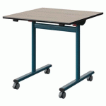 TABLE MALIBU RAB. 80X80 T6 DL ST ANTIB ACACIA/NOIR BLEU 5025 - MANUTAN EXPERT