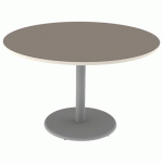 TABLE MENORCA Ø120 T6 ÉP 24MM STR AL PRALINE BLC PASTEL/9006 - MOBIDECOR