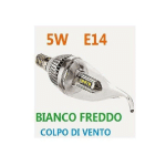 TRADE SHOP TRAESIO - 20 AMPOULES LED 5W WIND BLOW E14 TRANSPARENT COLD WHITE BULB