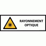 LOT DE 2 - PANNEAU DE DANGER - RAYONNEMENT OPTIQUE - W027 - HORIZONTAL 450 X 150 MM PVC 2 MM