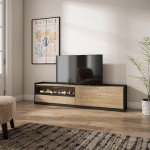 SKRAUT HOME - MEUBLE TV, BANC TÉLÉ, 207X50X37 CM, POUR LES TV JUSQU