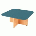 TABLE BASSE RANGE-POUFS DIABOLO 100 X 100 CM BLEU VERT/HÊTRE - MANUTAN EXPERT