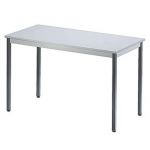 TABLE BUDGET RECTANGLE 120 X 60 CM - PLATEAU GRIS CLAIR - PIEDS GRIS FONCÉ
