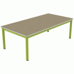 TABLE CARÉLIE MOB 160X80 T2 STR POLY. HM. BEIGE/VERT AC - MOBIDECOR