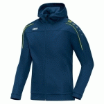 VESTE À CAPUCHE JAKO CLASSICO BLEU NUIT/CITRON