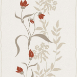 PAPIER PEINT BEIGE LAVABLE À MOTIF FLEUR TAPISSERIE MURALE BEIGE INTISSÉE STYLE FLORAL PAPIERS PEINTS BEIGE À MOTIF POUR SALON - CRÈME, ROUGE