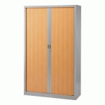 ARMOIRE HAUTE À RIDEAUX MONOBLOCS GENERIC 198 X 120 CM ALU-HÊTRE