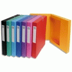 BOÎTE DE CLASSEMENT EXABOX EN CARTE LUSTRÉE 7/10E. DOS DE 2,5 CM. COLORIS ASSORTIS - LOT DE 8