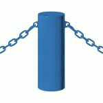 BORNE BARCELONE Ø 22 CM 2 ANNEAUX - ZINC BLEU 5010 - PROCITY