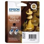 EPSON PACK DE 2 CARTOUCHES JET D'ENCRE NOIRES POUR IMPRIMANTE STYLUS COLOR 740 REF T051142