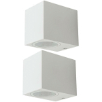 LOT DE 2 SPOTS MURAUX ALU ÉCLAIRAGE EXTÉRIEUR SPOTS EN VERRE LAMPES GU10