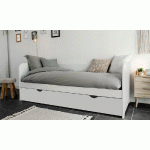 LIT BANQUETTE GIGOGNE FLOCON  BLANC 80X200 CM