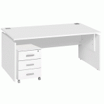 PACK BUREAU + CAISSON MOBILE 3 TIROIRS INTUITIV BLANC/BLANC