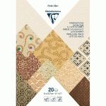 PAPIERS DU MONDE, BLOC DE 20 FEUILLES AU FORMAT 21X29,7CM - IVOIRE/MARRON - LOT DE 27