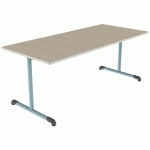 TABLE BANDANA 180X80 T5 DL STRAT POLY. ÉRABLE G. BEIGE/LAGON - MOBIDECOR