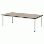 TABLE MALIBU 160X80 T1 4P STRA ANTIB ACACIA/NOIR BLC 9016