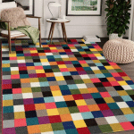 120X160 - TAPIS SALON DATRI MULTICOLORE 120X160 OEKO TEX® EN POLYPROPYLÈNE DOUX ET SOYEUX - MULTICOLORE