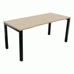 BUREAU ASTRO ARCHE DROIT ÉCHANCRÉ 160 X 70 CHÊNE FIL/NOIR - BURONOMIC