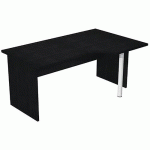 BUREAU RETOUR DROITE PIEDS PANNEAUX FAST - 160 CM - NOIR