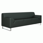 CANAPÉ 3 PLACES SIMILI CUIR ASTO NOIR