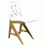 CHAISE IRISS AST COQUE BLANC/HÊTRE NATUREL