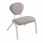 CHAISE VISITEUR EVA TISSU AVEC ACCOUDOIRS  GRIS / ALUMINIUM