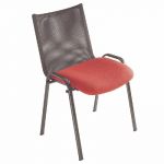 CHAISE VISITEUR MELIKA - MAILLE FILET - ROUGE - PIEDS MÉTAL (PRIX À L'UNITÉ)