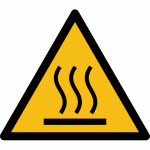 LOT DE 3 - SIGNALÉTIQUE DE DANGER - PICTO SURFACE CHAUDE - W017 - ISO 7010 VINYLE SOUPLE AUTOCOLLANT 200 MM