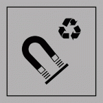 PANNEAU - INFO RECYCLAGE ACIER MAGNÉTIQUE - PI PF 064 - ISO 7001  - 125 X 125 MM - PVC - GRIS - LOT DE 3