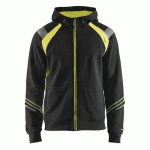 SWEAT ZIPPÉ À CAPUCHE NOIR/JAUNE FLUORESCENT TAILLE S - BLAKLADER