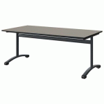 TABLE MALIBU 160X80 T4 DL STRA GRIS U727/NOIR GRIS 7016