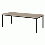 TABLE MALIBU 180X80 T3 4P STRA ABS CHÊNE 1146/NOIR 9005