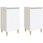 TABLES DE CHEVET 2 PCS BLANC 40X35X70 CM BOIS D'INGÉNIERIE