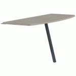 EXTENSION GALBÉE GARY POUR 2 BUREAUX 140 CM PIED ANTH. PLT. CHÊNE GRIS - MBA