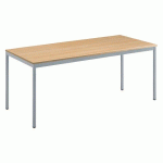 TABLE DE BUREAU MULTI-USAGE ÉCO CHÊNE CLAIR 180 X 80 CM PIÈTEMENT ALUMINIUM