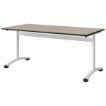 TABLE MALIBU 160X80 T5 DL STR ANTIB ACACIA/NOIR BLC 9016
