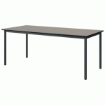 TABLE MALIBU 180X80 T5 4P STRA GRIS U727/NOIR GRIS 7016