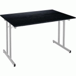 TABLE PLIANTE MULTIUSAGE 120 X 60 CM FRÊNE NOIR PIED ALU