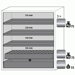 ARMOIRE SÉCURITÉ S-CLASSIC-90 S90.129.120.WDAS GRIS CLAIR - MANUTAN COLLECTIVITÉS