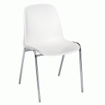 LOT DE 4 - CHAISE SORA - COQUE POLYPROPYLÈNE - PIEDS MÉTAL - BLANC