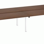 PÔLE DE 4 BUREAUX DROITS NOYER L 180 X P 80 CM, PIÉTEMENT MÉTAL BLANC - ARCH