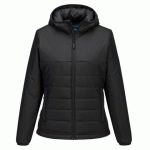 PORTWEST S613 VESTE MATELASSÉE ISOLANTE À CAPUCHE FEMME PROFESSIONAL NOIR - TAILLE S