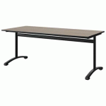TABLE MALIBU 180X80 T5 DL STRA CHÊNE 1146/NOIR NOIR 9005