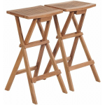 TABOURETS DE BAR PLIABLES 2 PCS BOIS DE TECK MASSIF