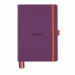 RHODIARAMA GOALBOOK REMBORDÉ RIGIDE A5 240 PAGES DOT PAPIER IVOIRE 90G - VIOLET