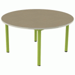 TABLE CARÉLIE MOB ROND Ø120 T4 STR POLY. HM. BEIGE/VERT ACI - MOBIDECOR