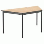 TABLE HÊTRE/NOIR TRAPÉZOÏDALE PIEDS VÉRINS